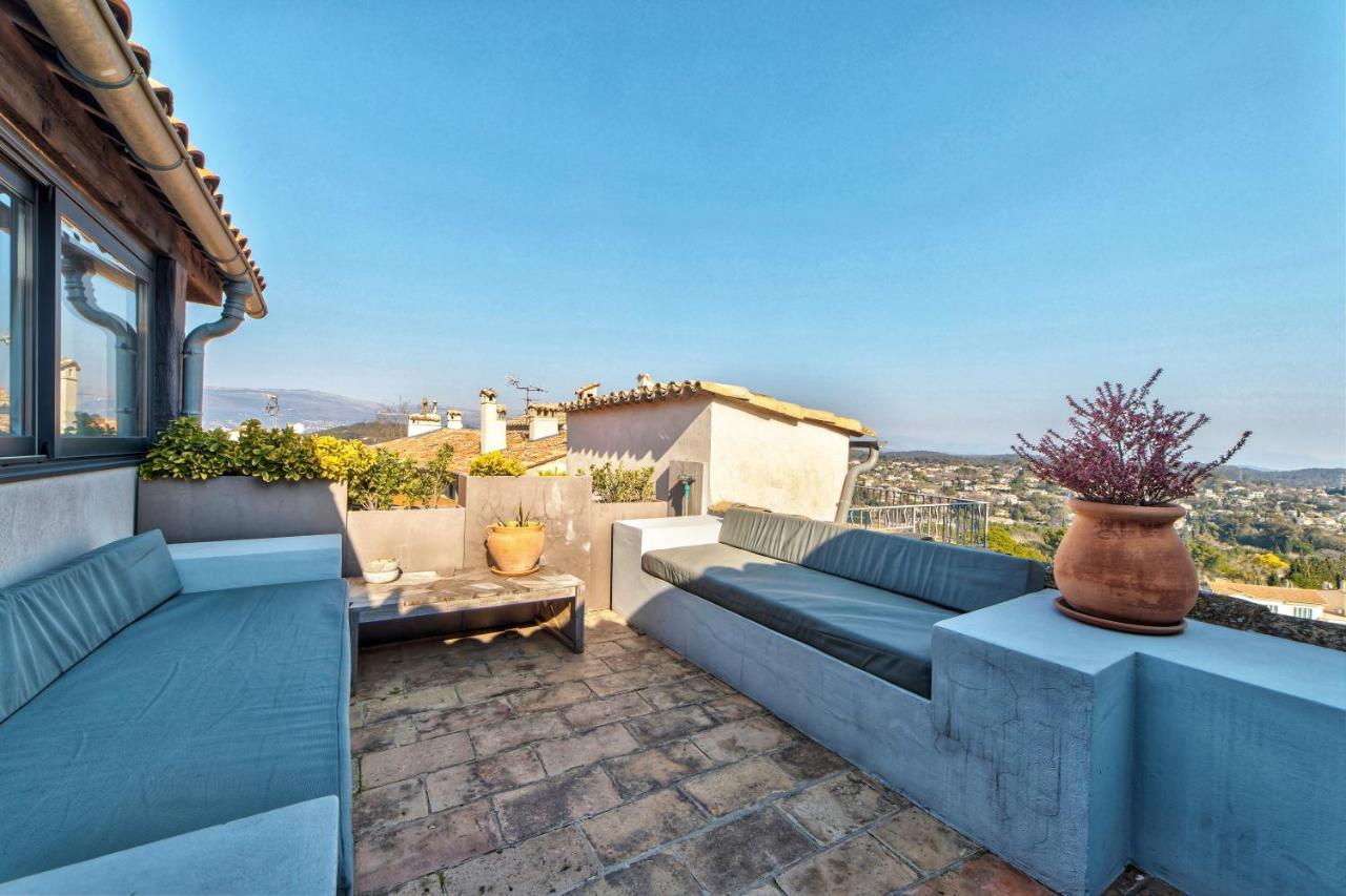 Townhouse Mougins In The Old Village, Fantastic View, Sea And Mountains Eksteriør bilde