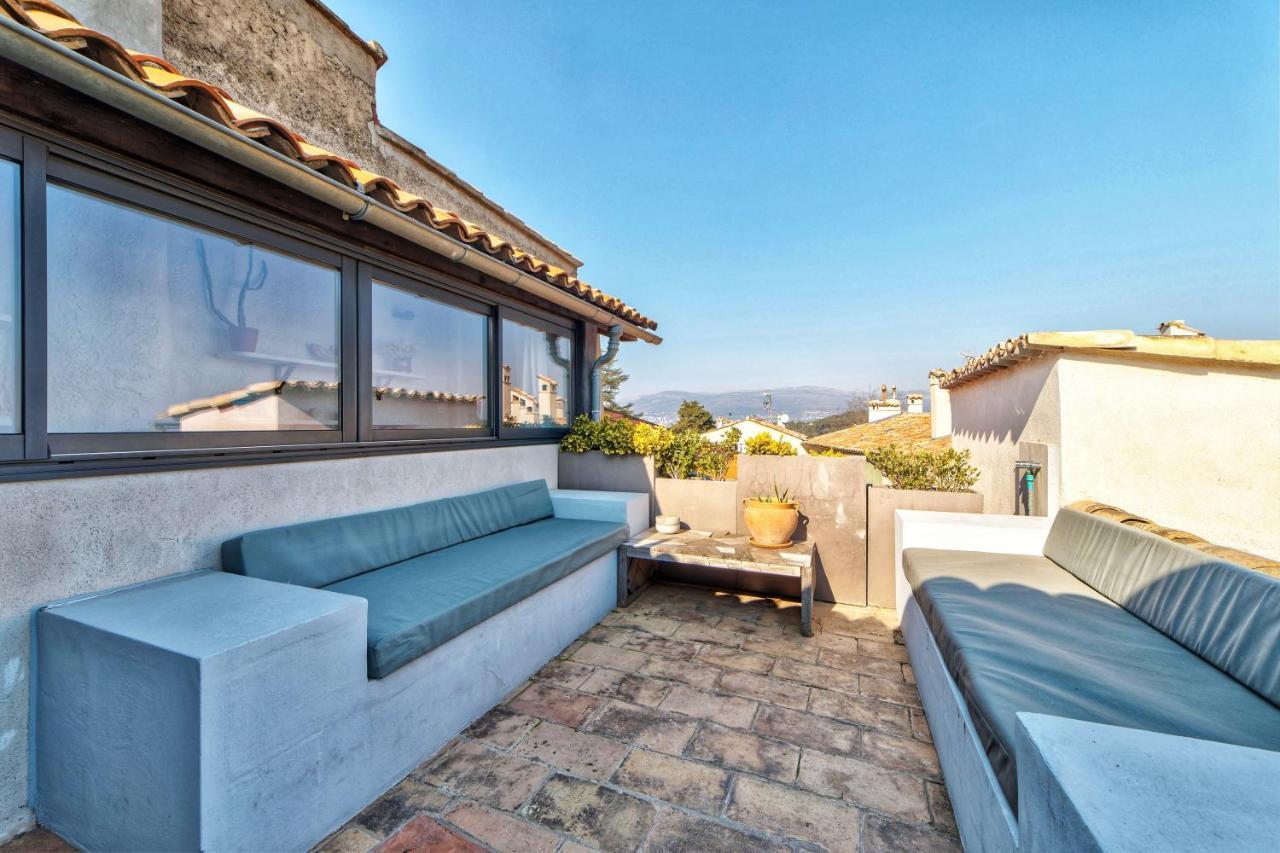 Townhouse Mougins In The Old Village, Fantastic View, Sea And Mountains Eksteriør bilde
